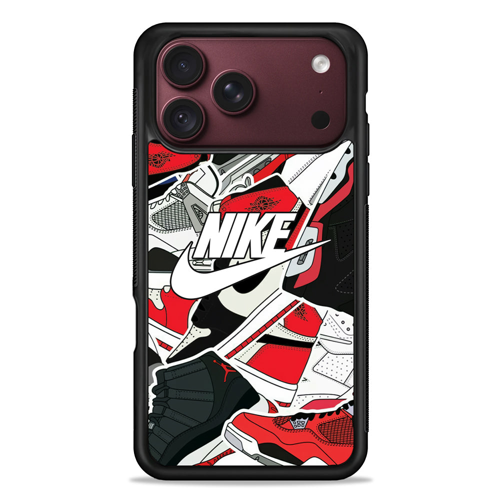 Nike Logo Shoes Pattern iPhone 18 Pro Max Case – Slim Silicone Protective Cover