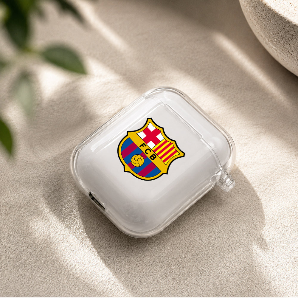 FC Barcelona Logo Protective Clear Case Cover For Apple Airpods | Soft Silicone AirPods 1 / 2 Case | Protective Cover