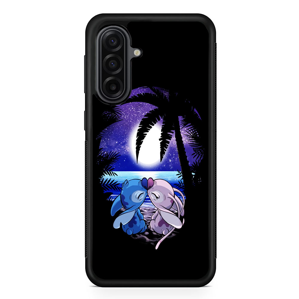 Stitch and Angel Kissing Samsung Galaxy A17 Case | Durable Rubber Samsung Galaxy A17 Phone Case