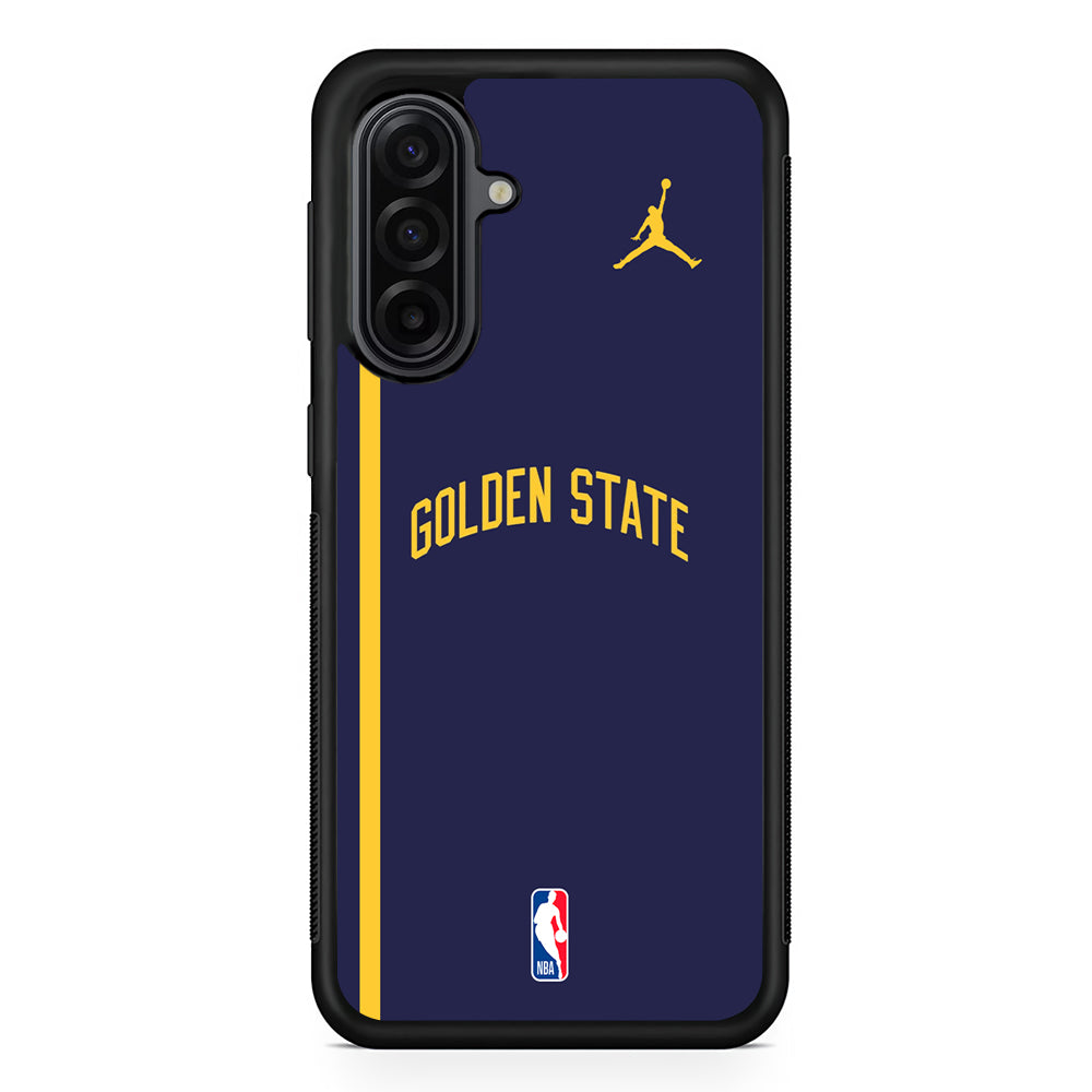 NBA Golden State Warriors Navy Jordan Samsung Galaxy A17 Case | Durable Rubber Samsung Galaxy A17 Phone Case