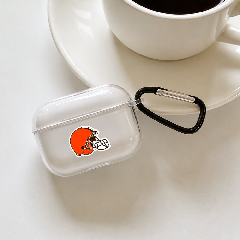 NFL Cleveland Browns Symbol Protective Apple AirPods Pro 3 Clear Case | Shockproof Cover