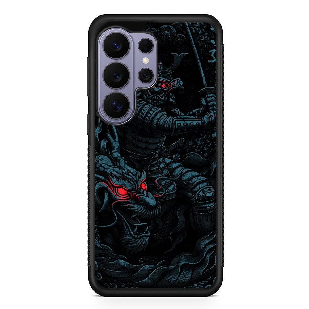 Samurai and Dragon Samsung Galaxy S26 Ultra Case | Protective Rubber Cover