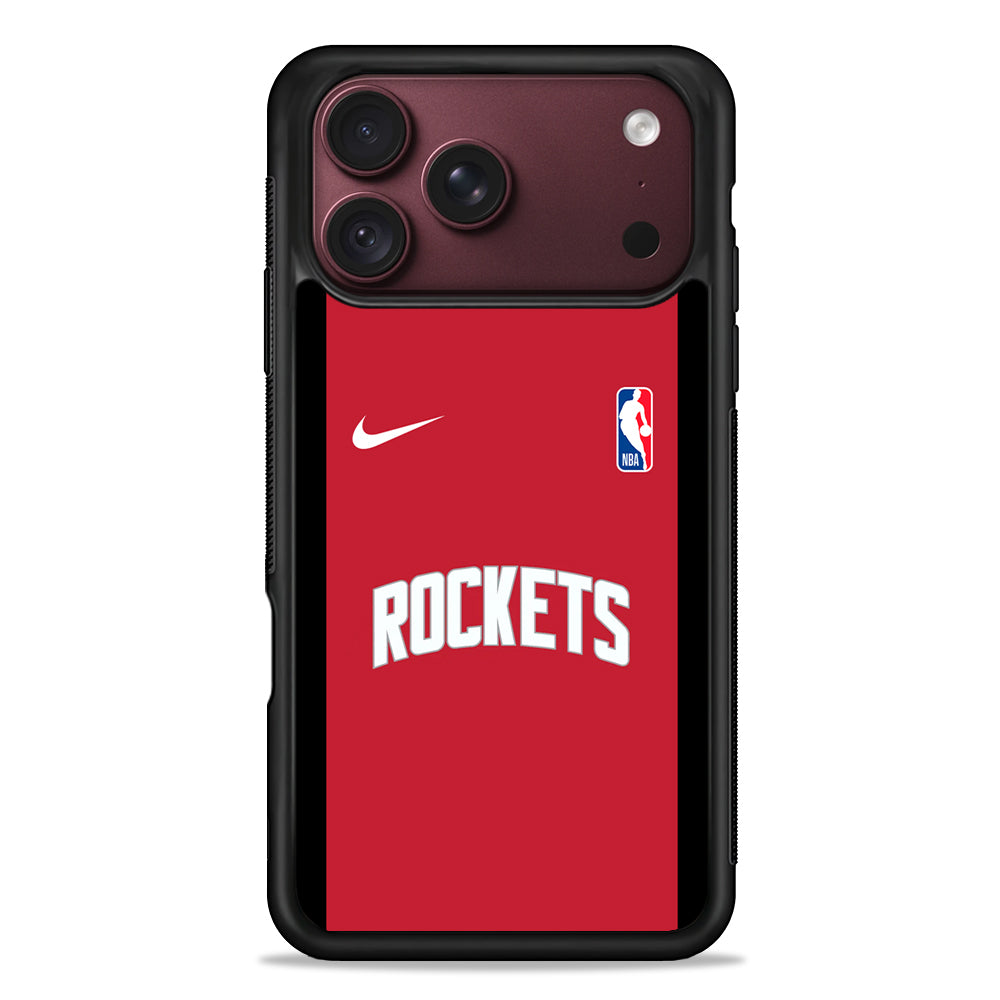 NBA Houston Rockets Red Nike iPhone 18 Pro Max Case – Slim Silicone Protective Cover