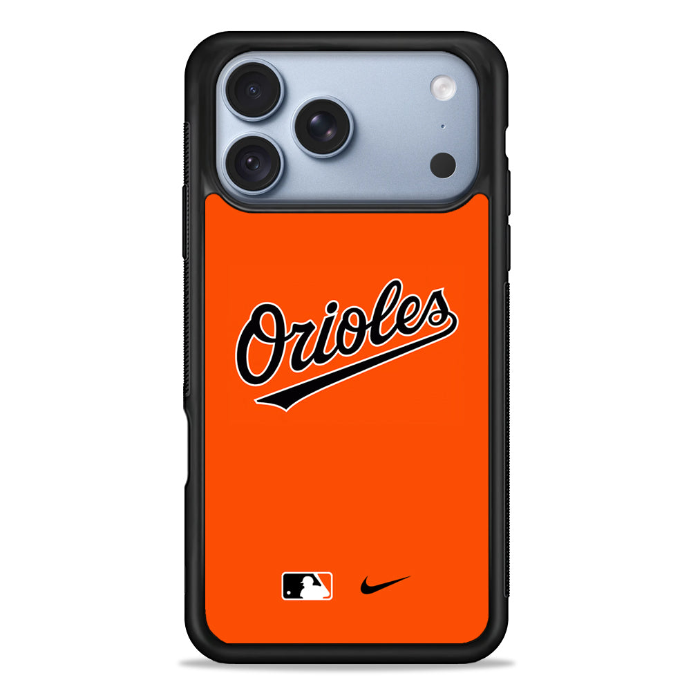 MLB Baltimore Orioles Orange Nike iPhone 18 Pro Case - iPhone 18 Pro Silicone Case