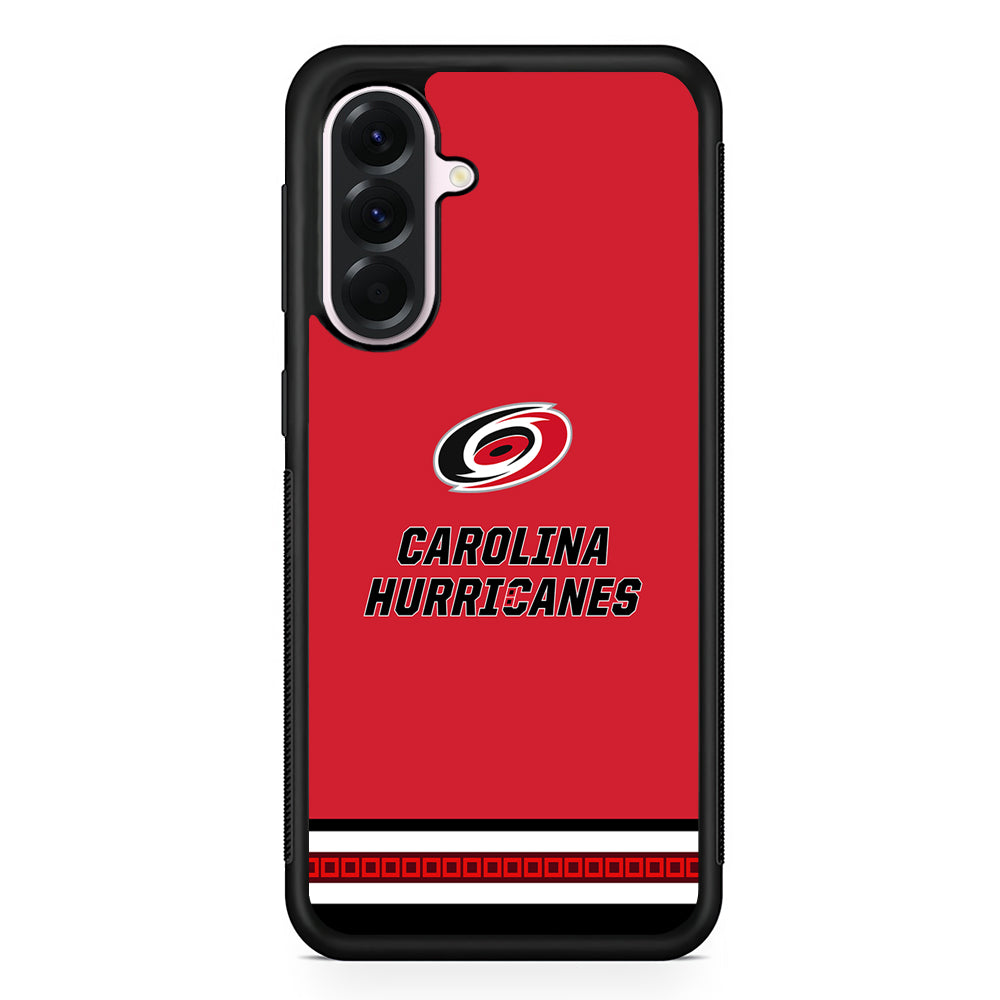 NHL Carolina Hurricanes Red Samsung Galaxy A56 Case | Samsung Galaxy A56 Protective Rubber Case