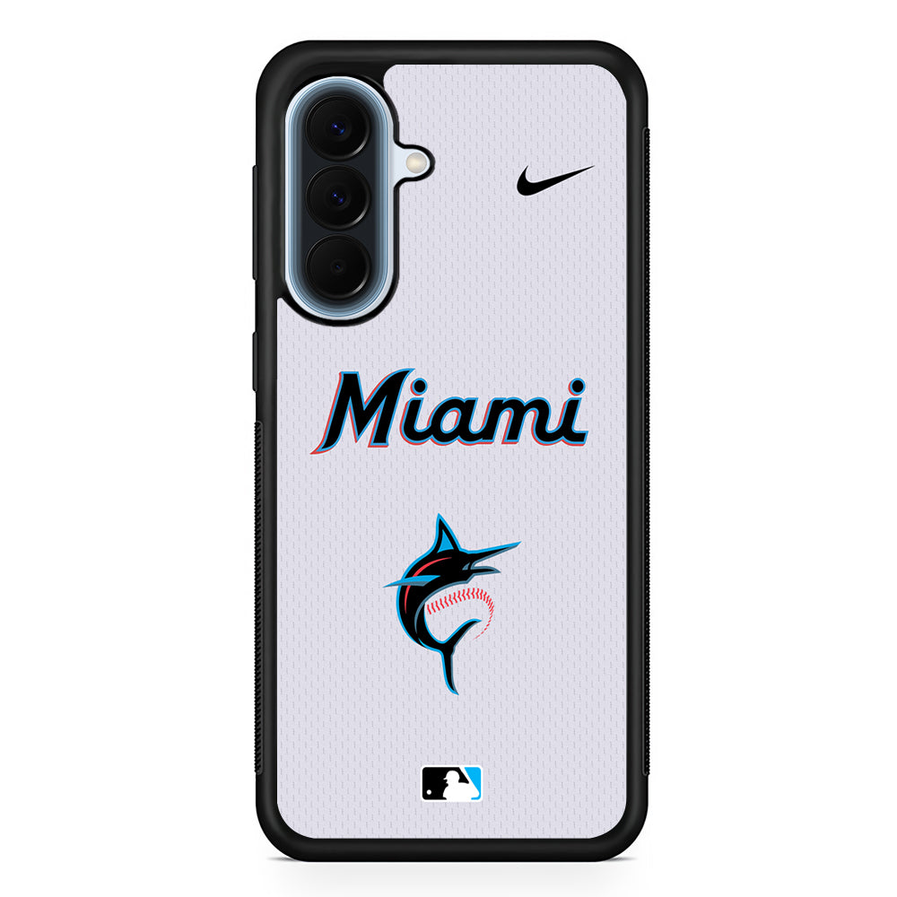 MLB Miami Marlins White Nike Samsung Galaxy A57 Case | Slim Samsung Galaxy A57 Protective Case