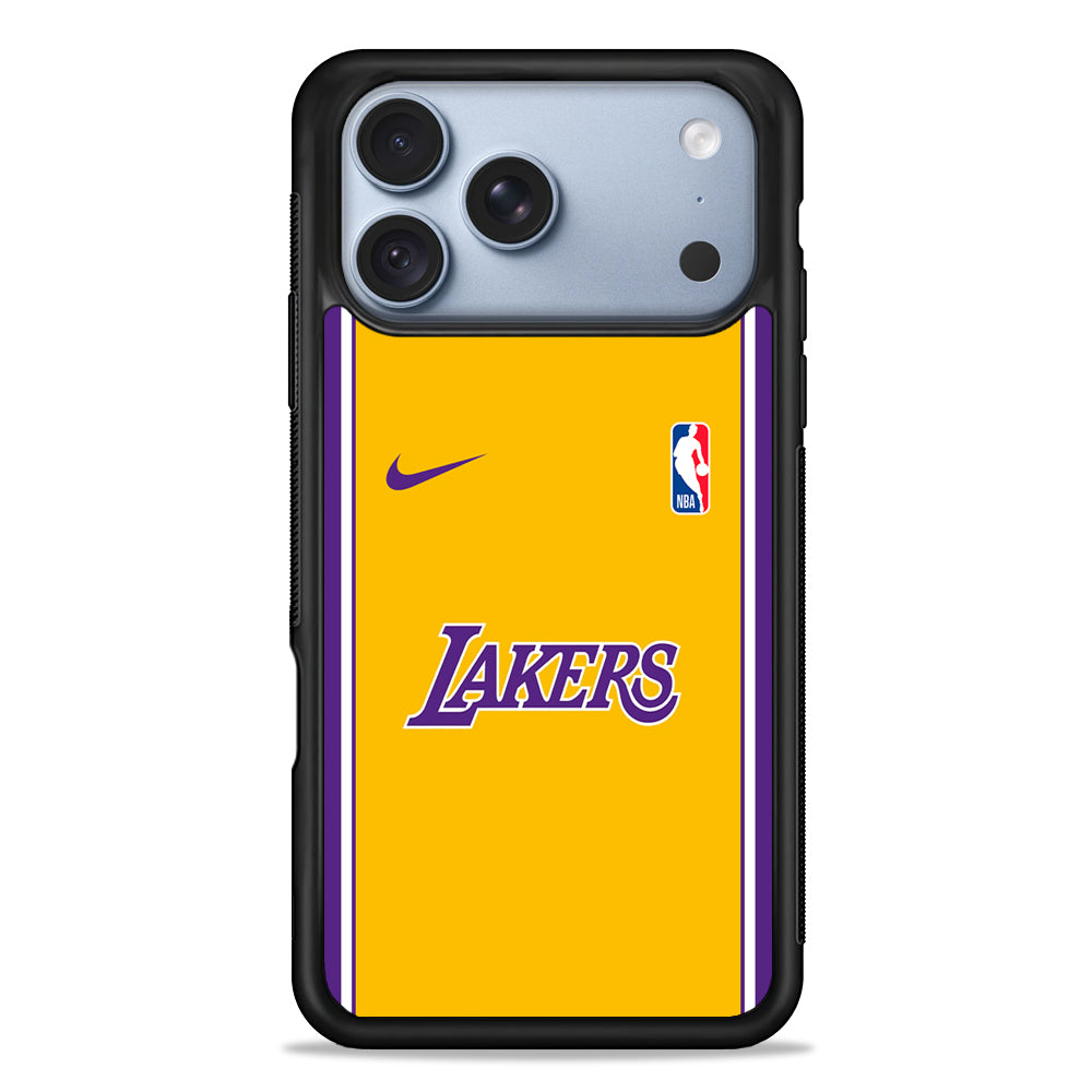 NBA Los Angeles Lakers Yellow Nike iPhone 18 Pro Case - iPhone 18 Pro Silicone Case