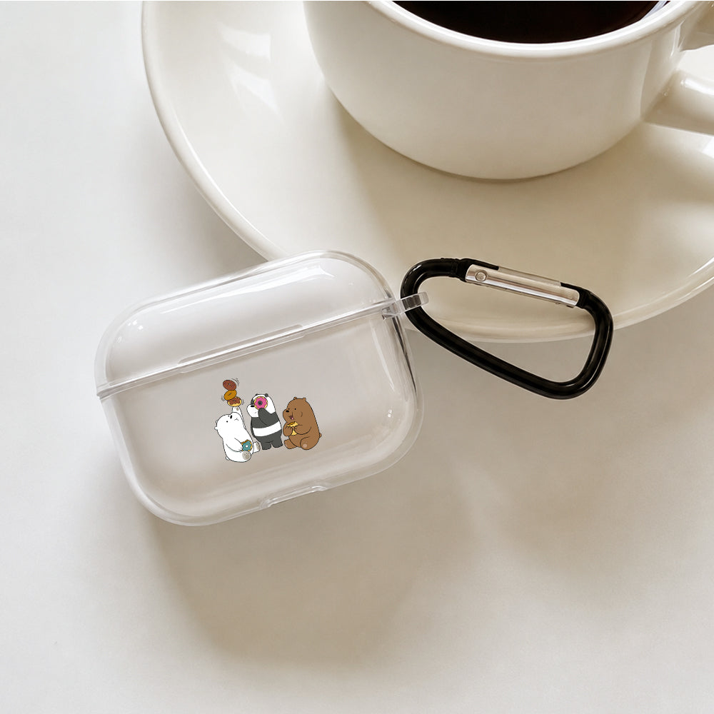 We Bare Bears Eat Doughnut Protective Apple AirPods Pro 3 Clear Case | Shockproof Cover
