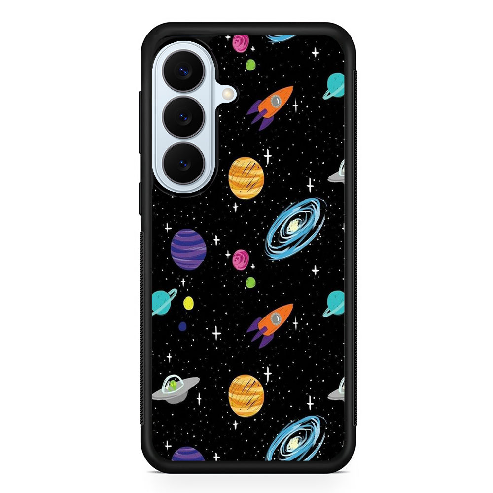 Space Pattern 003 Samsung Galaxy S26 Plus Case | Slim Protective Rubber Cover