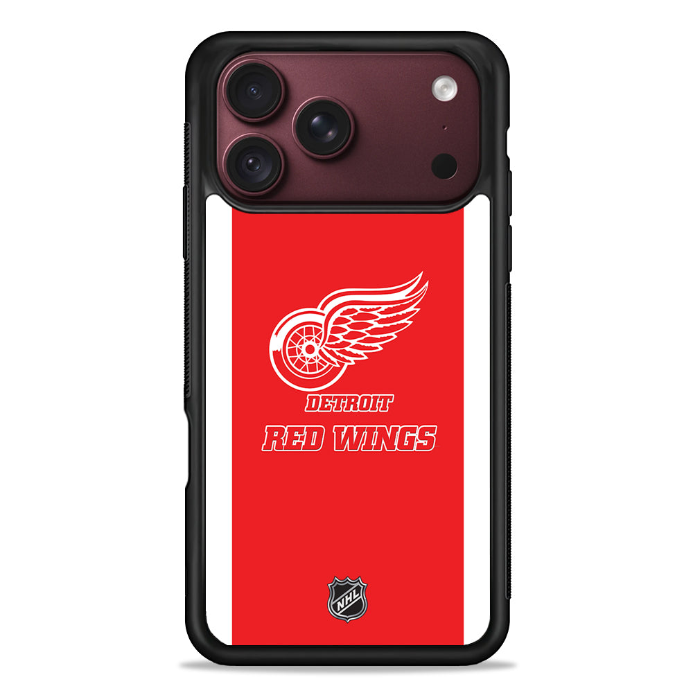NHL Detroit Red Wings Red White iPhone 18 Pro Max Case – Slim Silicone Protective Cover