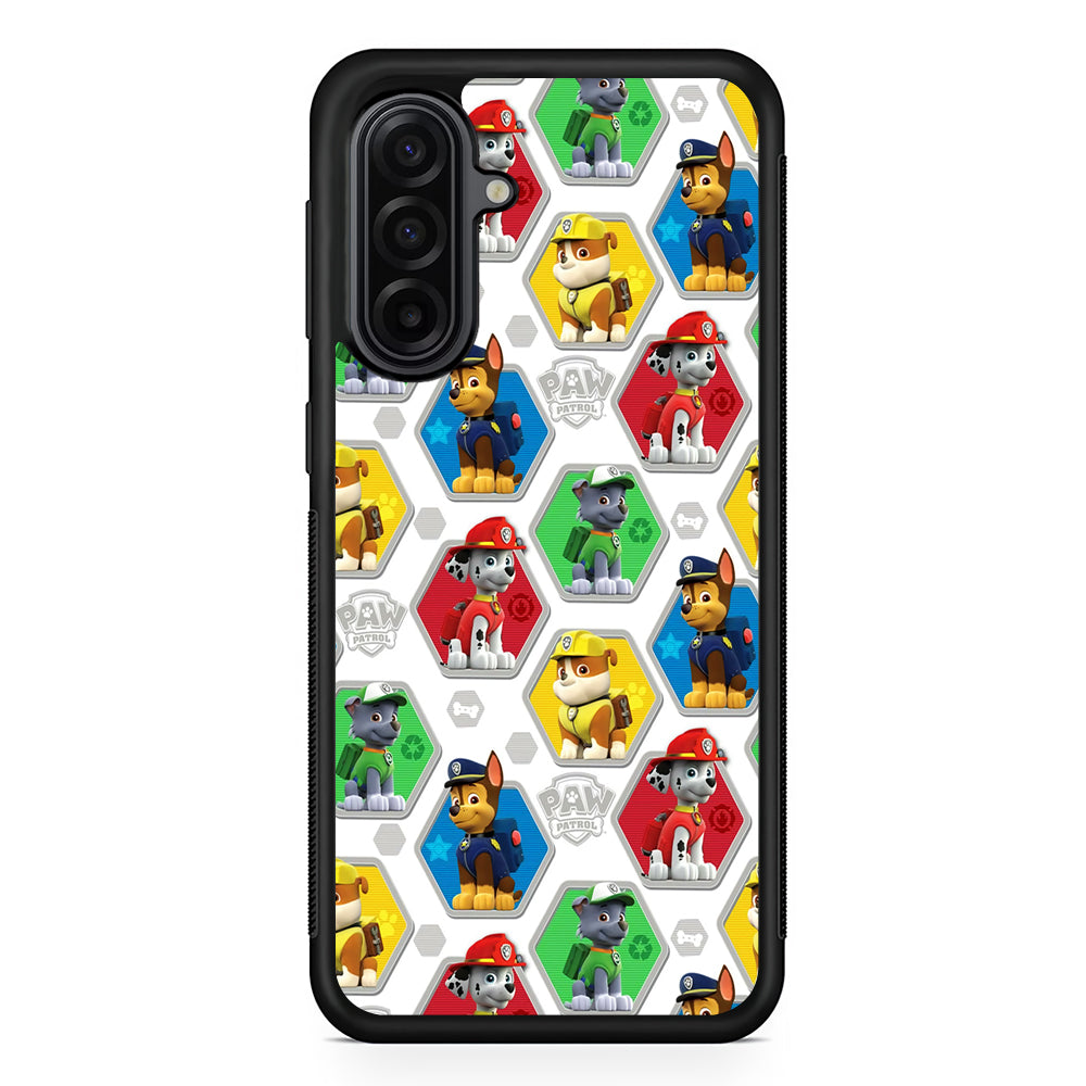 Paw Patrol Patern White Samsung Galaxy A17 Case | Durable Rubber Samsung Galaxy A17 Phone Case