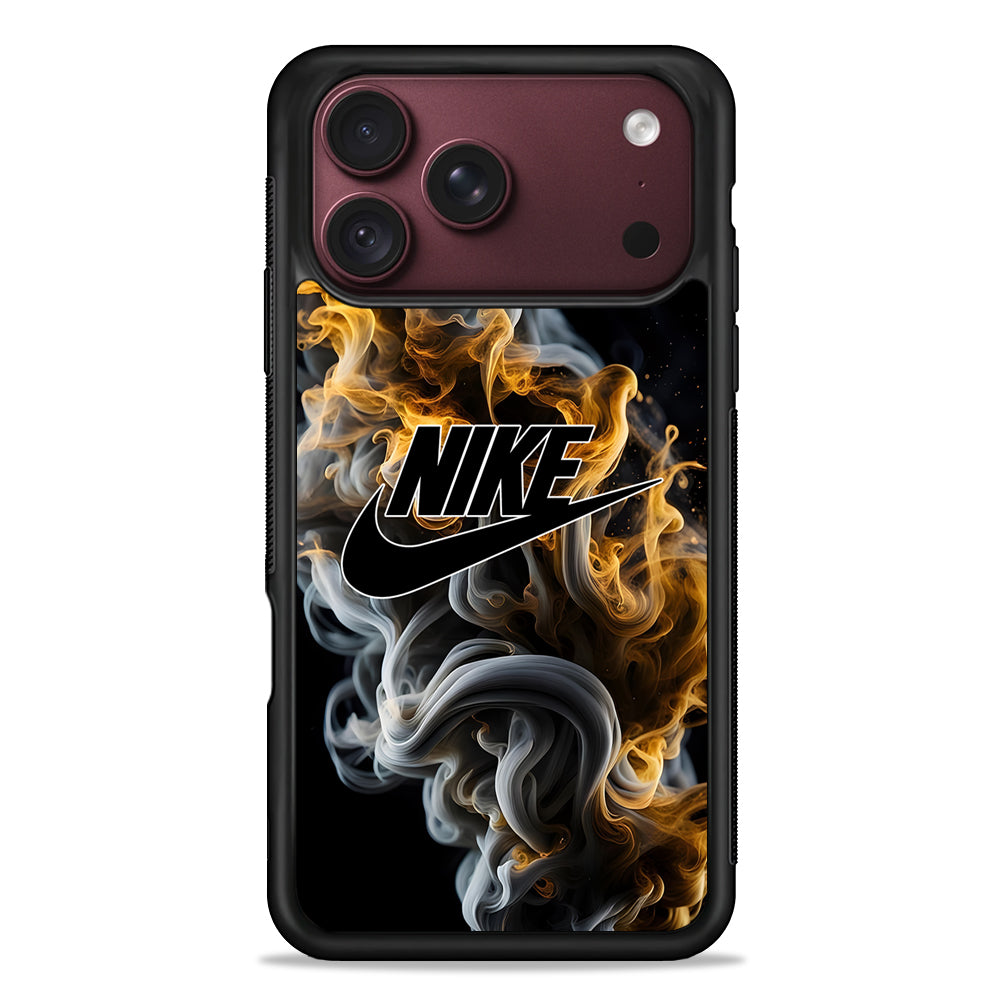 Nike Logo Smoke Mixed with Fire iPhone 18 Pro Max Case – Slim Silicone Protective Cover