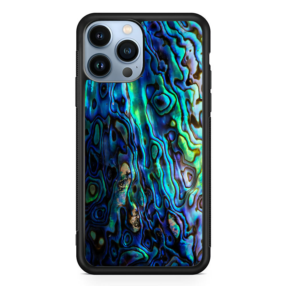 Abalone Shell Blue iPhone 14 Pro Case-Phone Case-Rubber Black (2D Case)-Altracase
