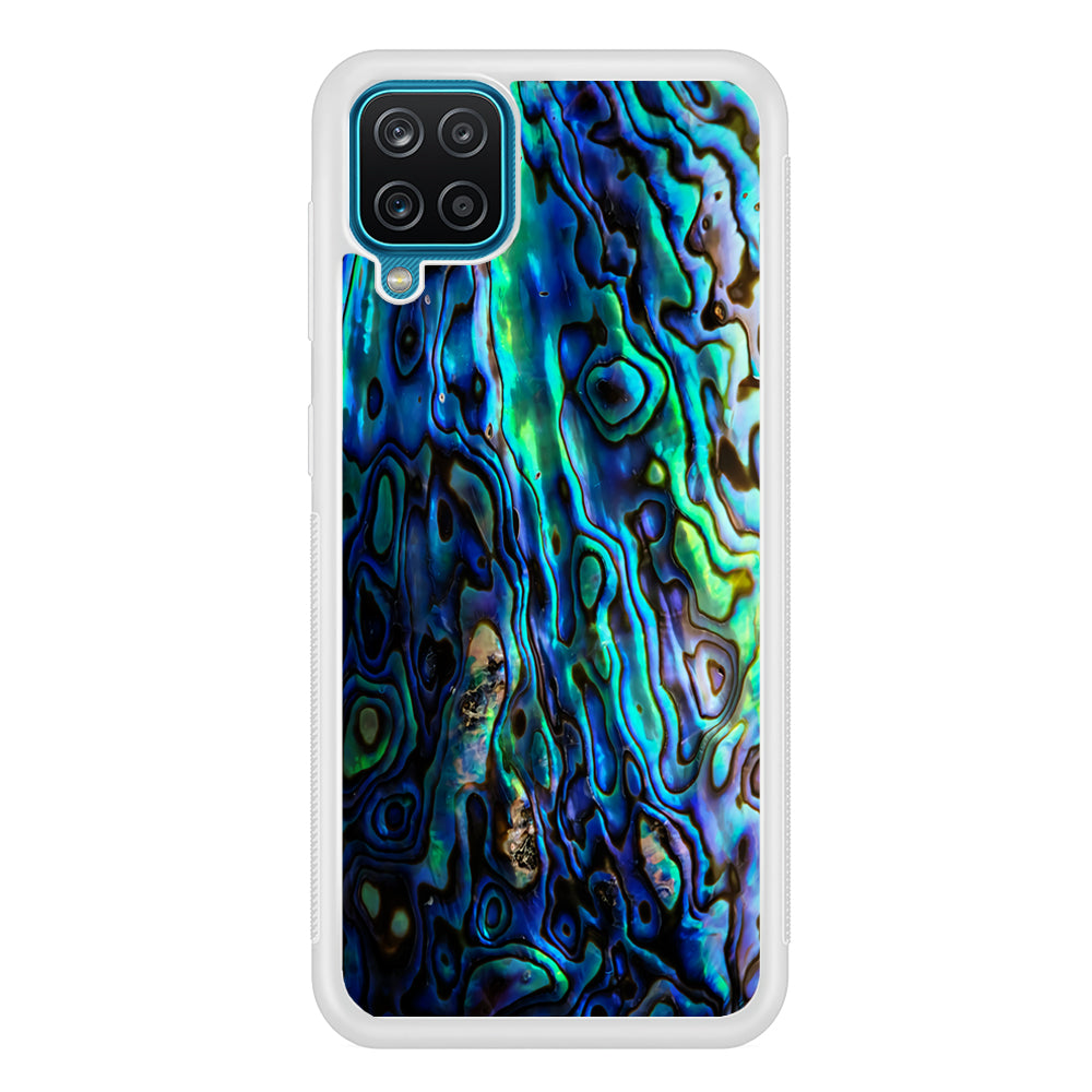 Abalone Shell Blue Samsung Galaxy A12 Case-Phone Case-Rubber White (2D Case)-Altracase