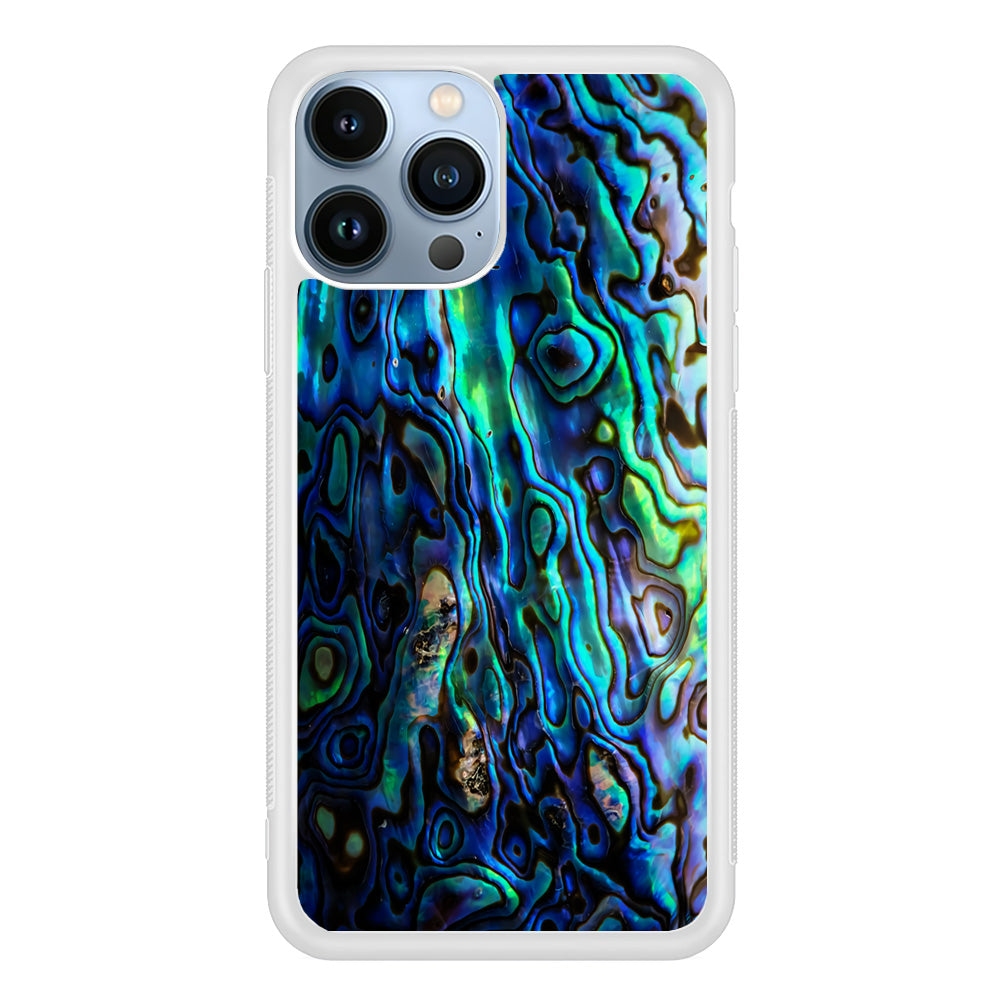 Abalone Shell Blue iPhone 14 Pro Case-Phone Case-Rubber White (2D Case)-Altracase