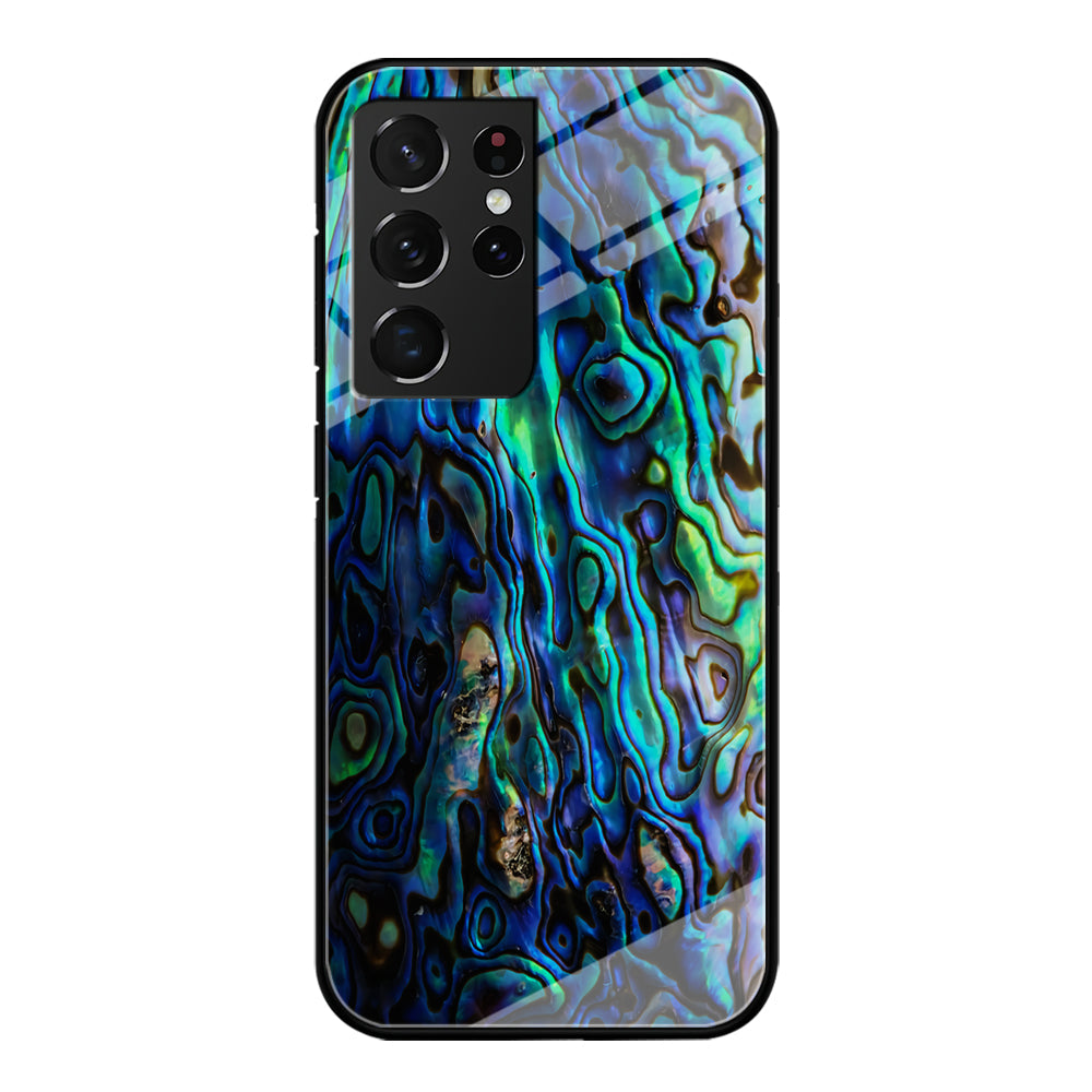 Abalone Shell Blue Samsung Galaxy S22 Ultra Case-Phone Case-Tempered Glass Case-Altracase