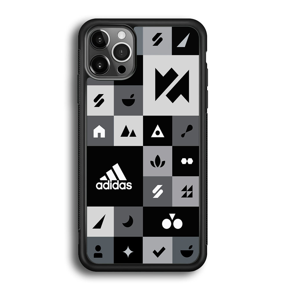 Adidas All Day Icon Design iPhone 12 Pro Max Case-Mobile Phone Case-Rubber Black (2D Case)-Altracase