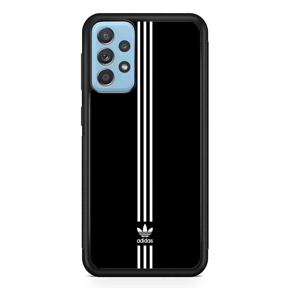 Adidas Black Three Lines Samsung Galaxy A72 Case-Mobile Phone Case-Rubber Black (2D Case)-Altracase