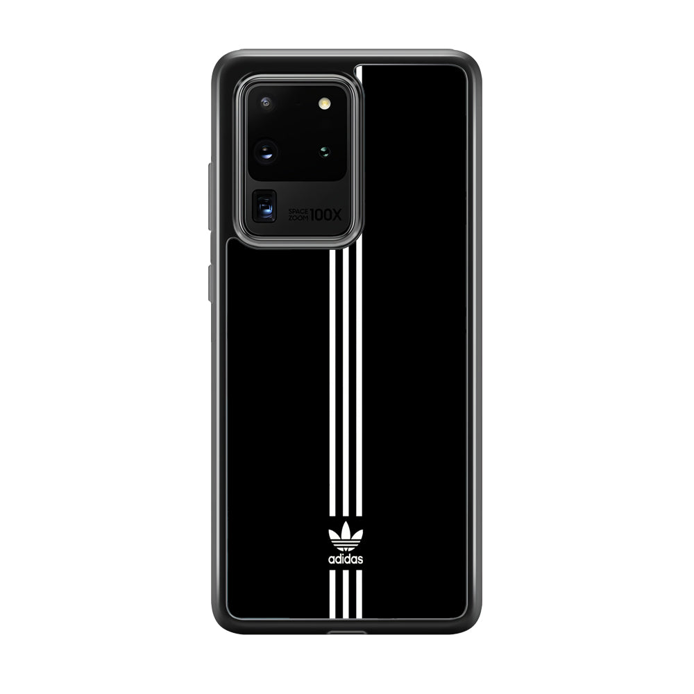 Adidas Black Three Lines Samsung Galaxy S20 Ultra Case-Mobile Phone Case-Rubber Black (2D Case)-Altracase