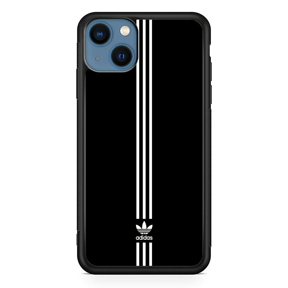 Adidas Black Three Lines iPhone 15 Case-Mobile Phone Case-Rubber Black (2D Case)-Altracase