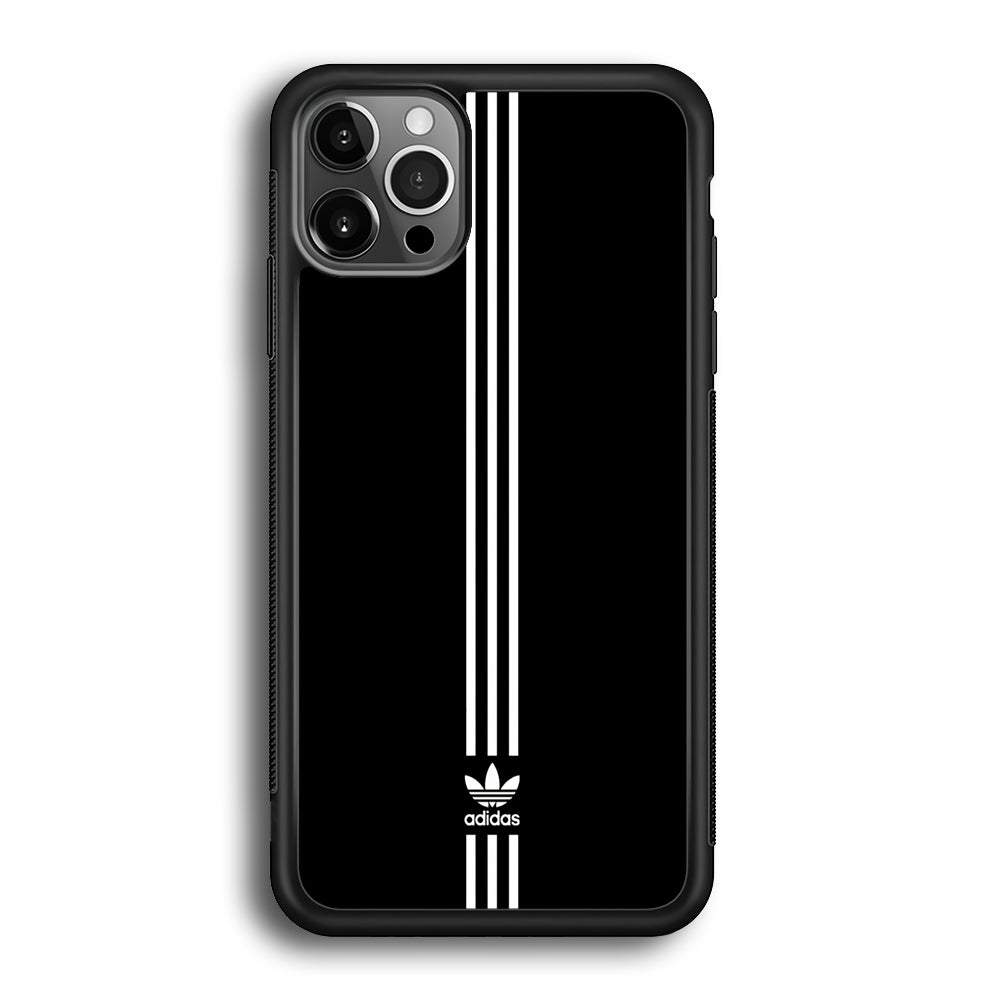 Adidas Black Three Lines iPhone 12 Pro Case-Mobile Phone Case-Rubber Black (2D Case)-Altracase