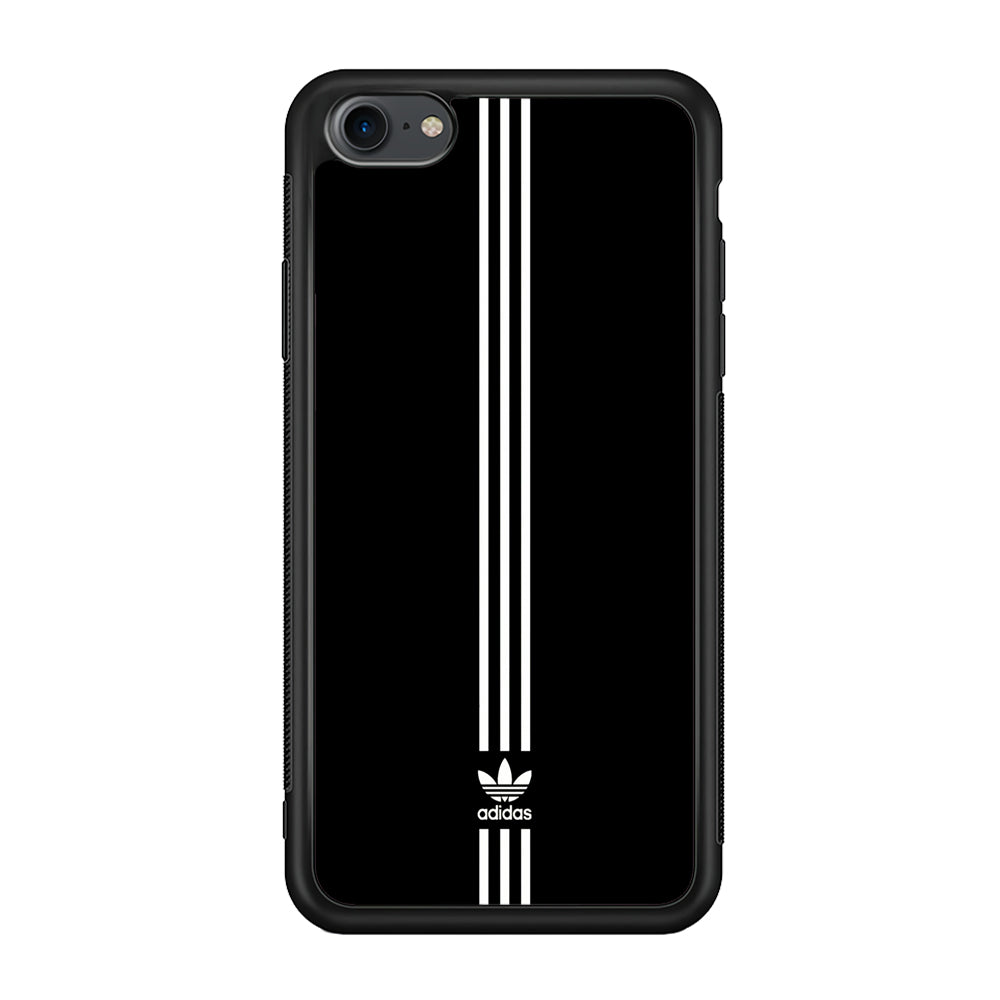 Adidas Black Three Lines iPhone SE 2020 Case-Mobile Phone Case-Rubber Black (2D Case)-Altracase
