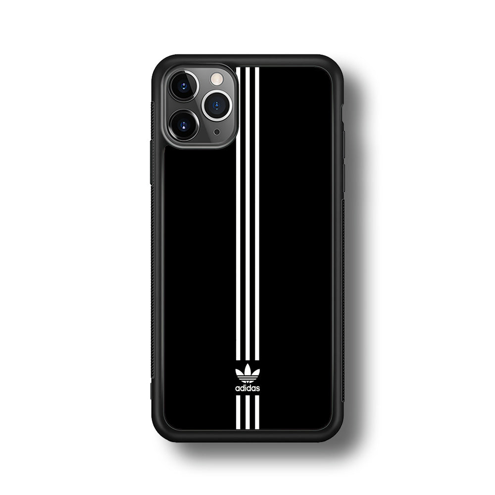 Adidas Black Three Lines iPhone 11 Pro Max Case-Mobile Phone Case-Rubber Black (2D Case)-Altracase