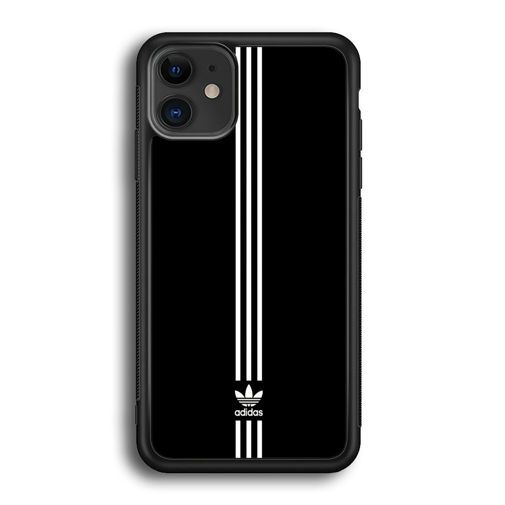 Adidas Black Three Lines iPhone 11 Case-Mobile Phone Case-Rubber Black (2D Case)-Altracase