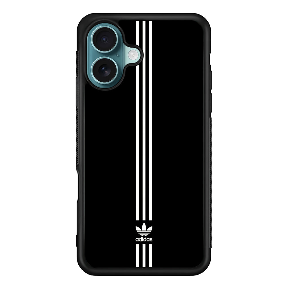 Adidas Black Three Lines iPhone 16 Plus Case - Altracase