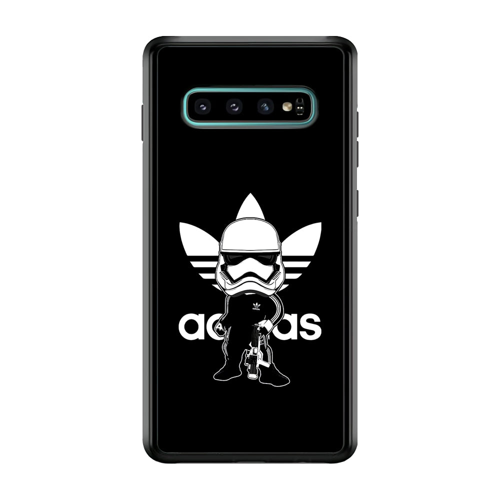 Adidas Chibi Stormtrooper Samsung Galaxy S10 Case-Mobile Phone Case-Rubber Black (2D Case)-Altracase