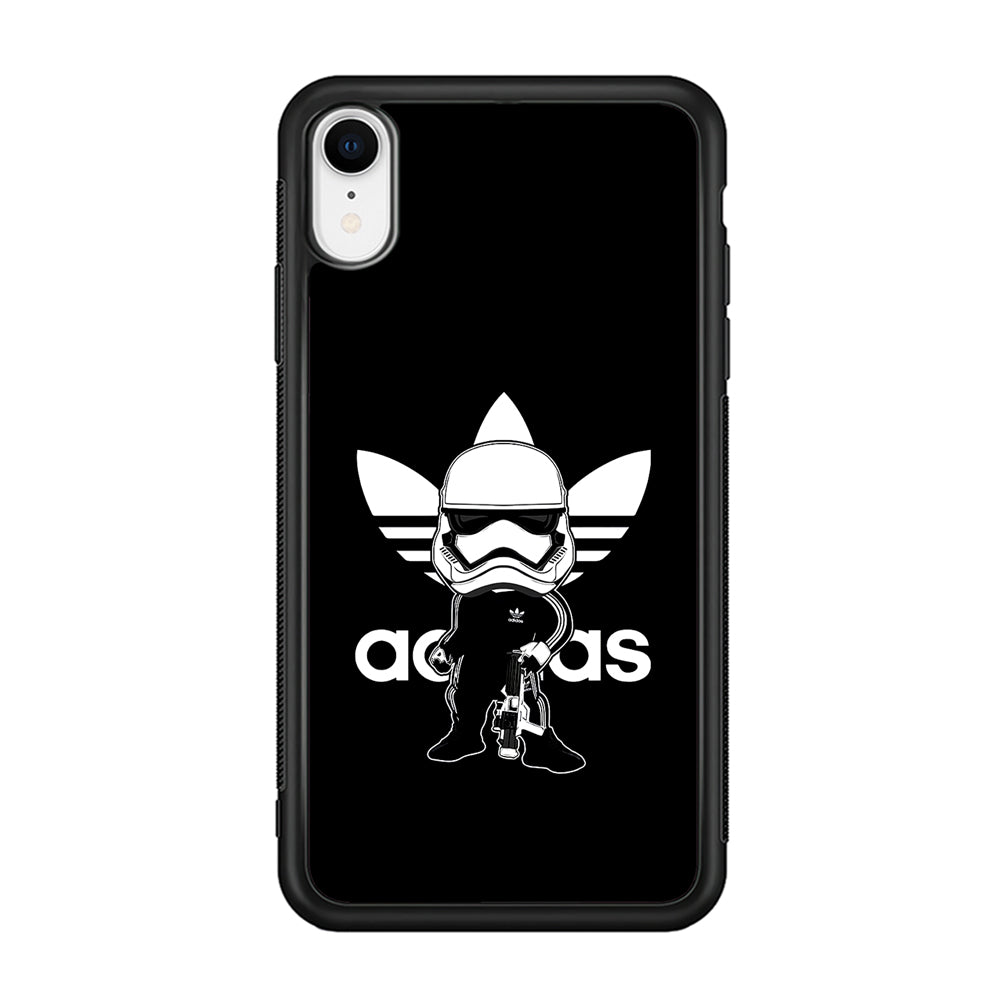 Adidas Chibi Stormtrooper iPhone XR Case-Mobile Phone Case-Rubber Black (2D Case)-Altracase