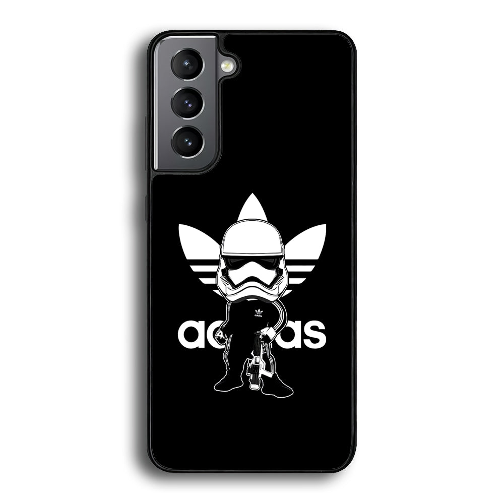 Adidas Chibi Stormtrooper Samsung Galaxy S22 Plus Case-Mobile Phone Case-Rubber Black (2D Case)-Altracase