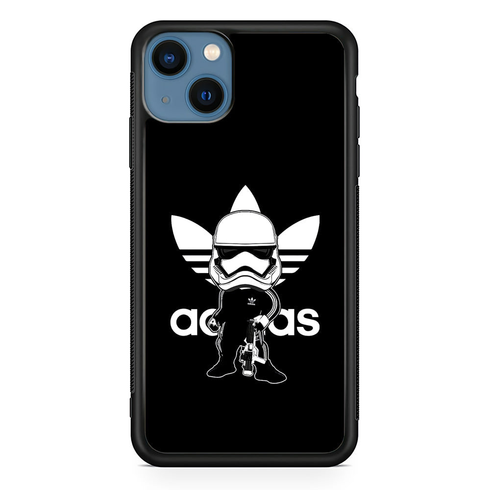 Adidas Chibi Stormtrooper iPhone 14 Case-Mobile Phone Case-Rubber Black (2D Case)-Altracase