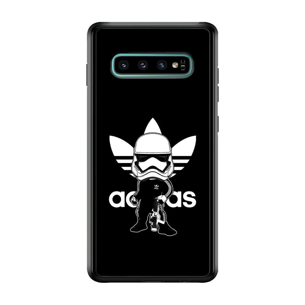 Adidas Chibi Stormtrooper Samsung Galaxy S10 Plus Case-Mobile Phone Case-Rubber Black (2D Case)-Altracase