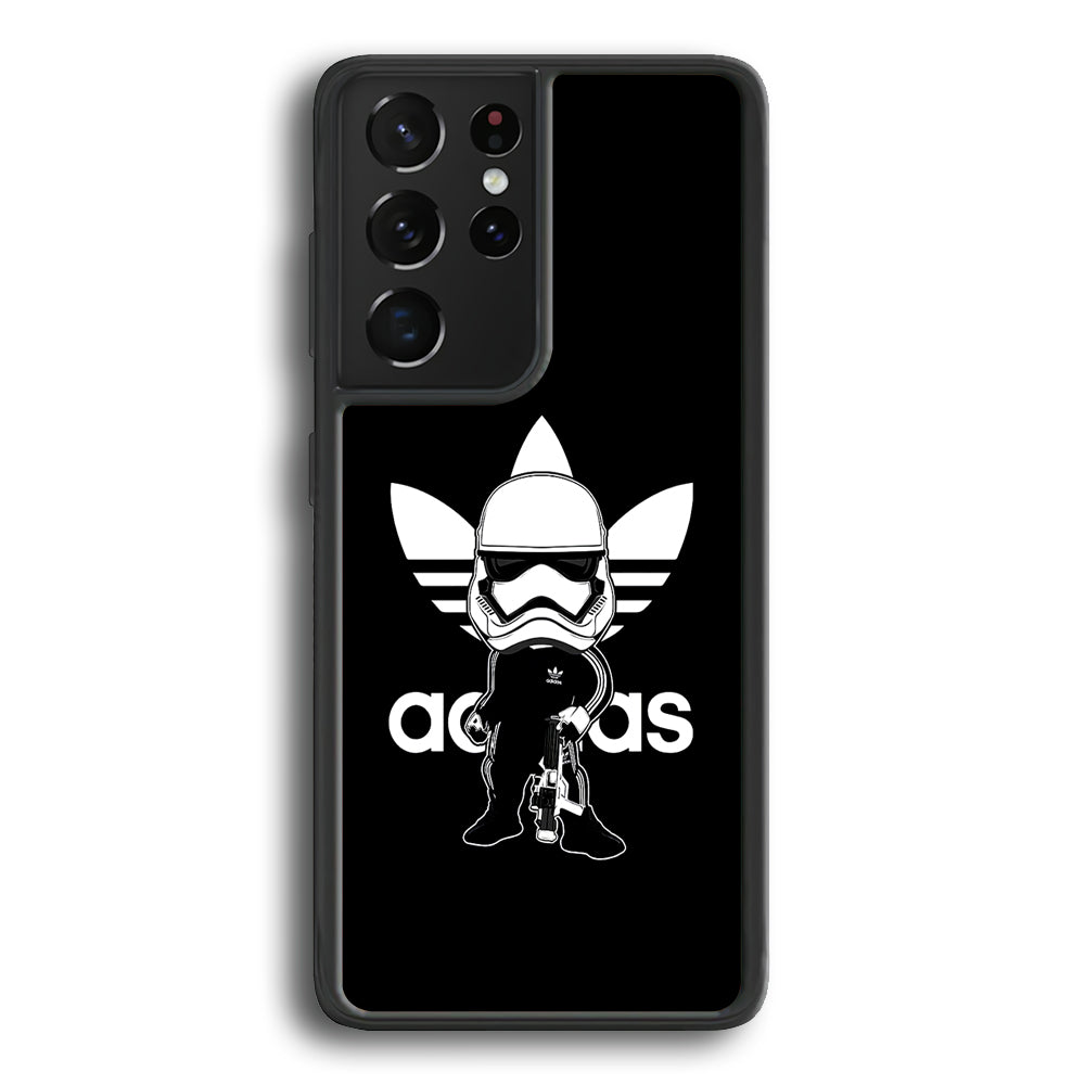 Adidas Chibi Stormtrooper Samsung Galaxy S24 Ultra Case-Mobile Phone Case-Rubber Black (2D Case)-Altracase