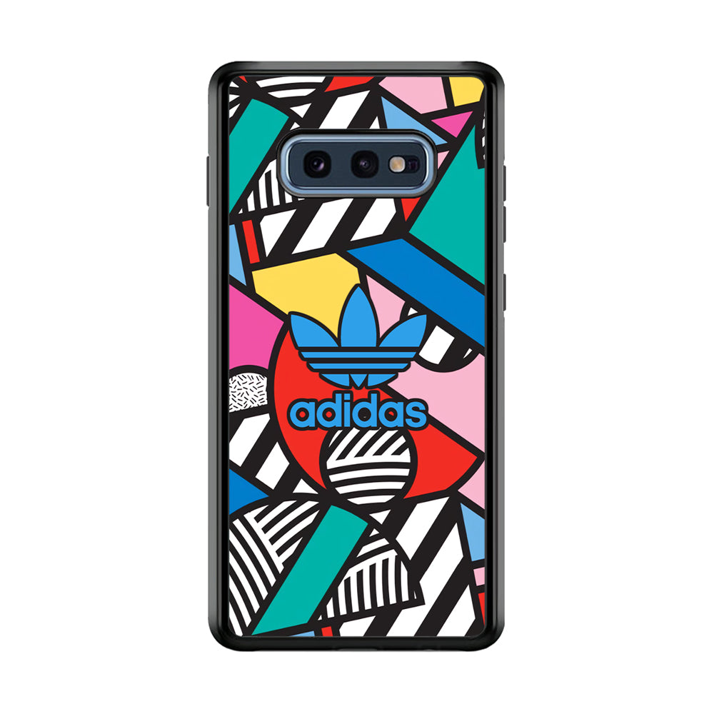 Adidas Collage of Shape Color Samsung Galaxy S10E Case-Mobile Phone Case-Rubber Black (2D Case)-Altracase