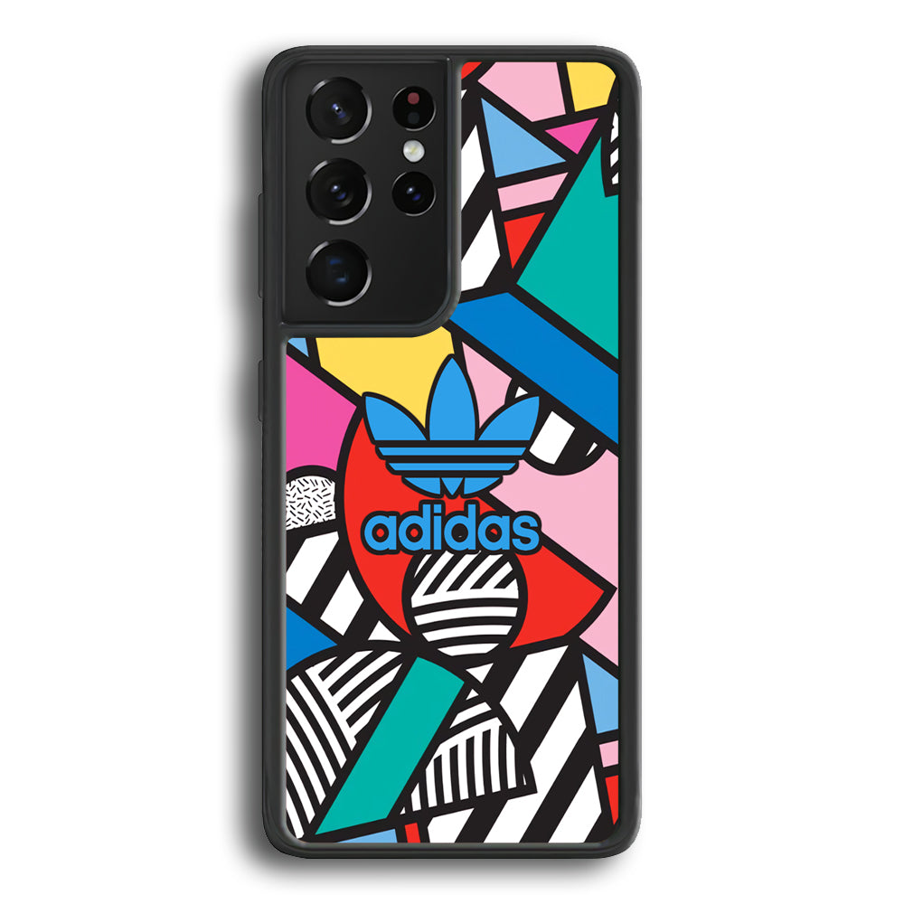 Adidas Collage of Shape Color Samsung Galaxy S24 Ultra Case-Mobile Phone Case-Rubber Black (2D Case)-Altracase