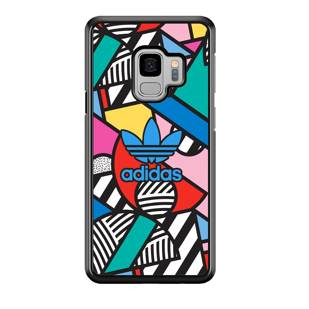 Adidas Collage of Shape Color Samsung Galaxy S9 Case-Mobile Phone Case-Rubber Black (2D Case)-Altracase