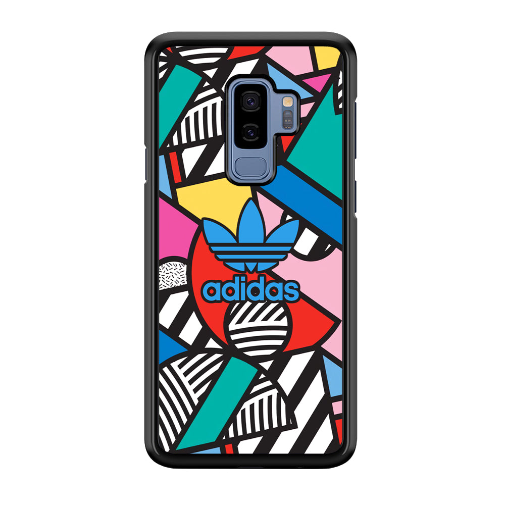 Adidas Collage of Shape Color Samsung Galaxy S9 Plus Case-Mobile Phone Case-Rubber Black (2D Case)-Altracase