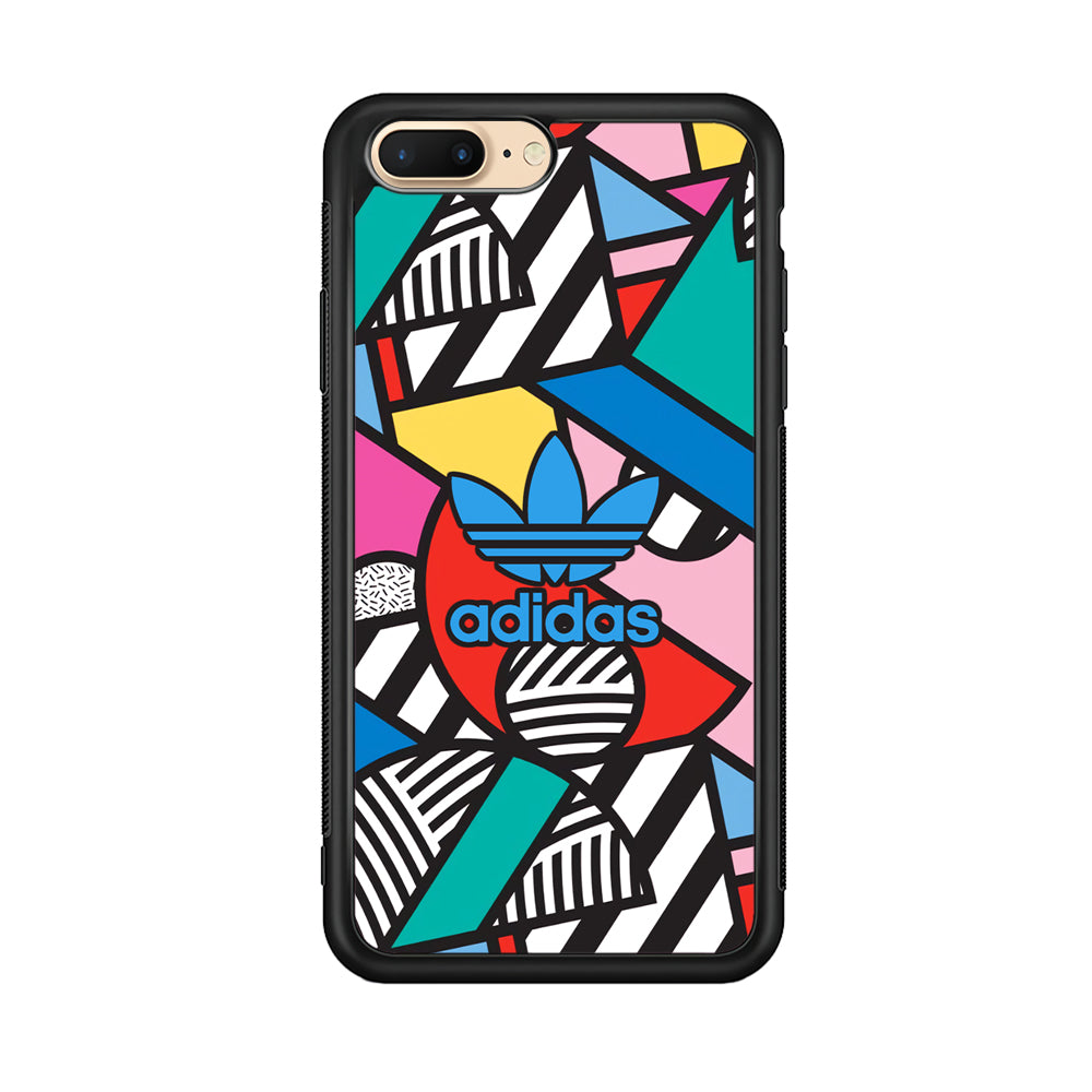 Adidas Collage of Shape Color iPhone 8 Plus Case-Mobile Phone Case-Rubber Black (2D Case)-Altracase