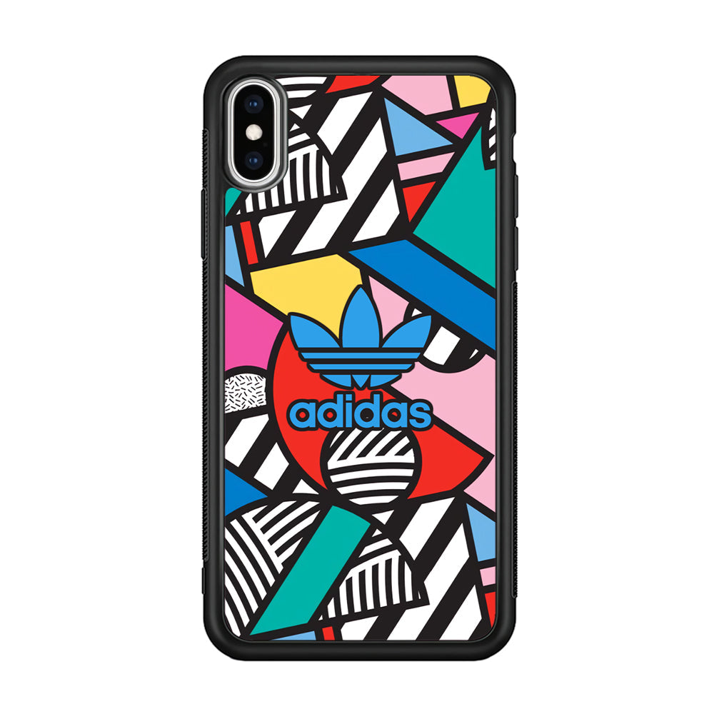 Adidas Collage of Shape Color iPhone Xs Max Case-Mobile Phone Case-Rubber Black (2D Case)-Altracase