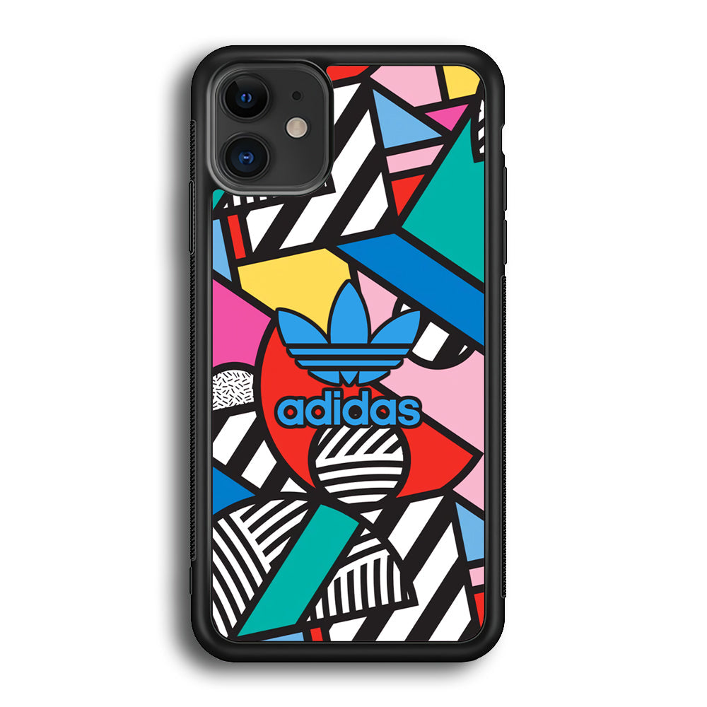 Adidas Collage of Shape Color iPhone 11 Case-Mobile Phone Case-Rubber Black (2D Case)-Altracase