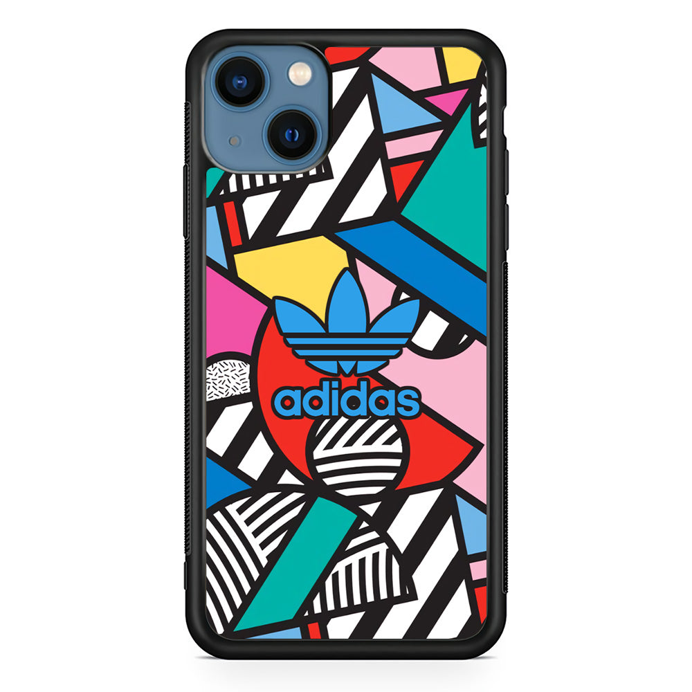 Adidas Collage of Shape Color iPhone 15 Case-Mobile Phone Case-Rubber Black (2D Case)-Altracase