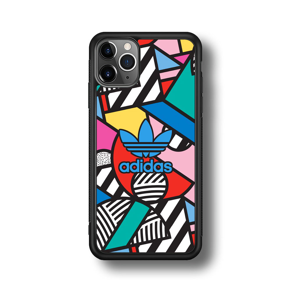 Adidas Collage of Shape Color iPhone 11 Pro Case-Mobile Phone Case-Rubber Black (2D Case)-Altracase