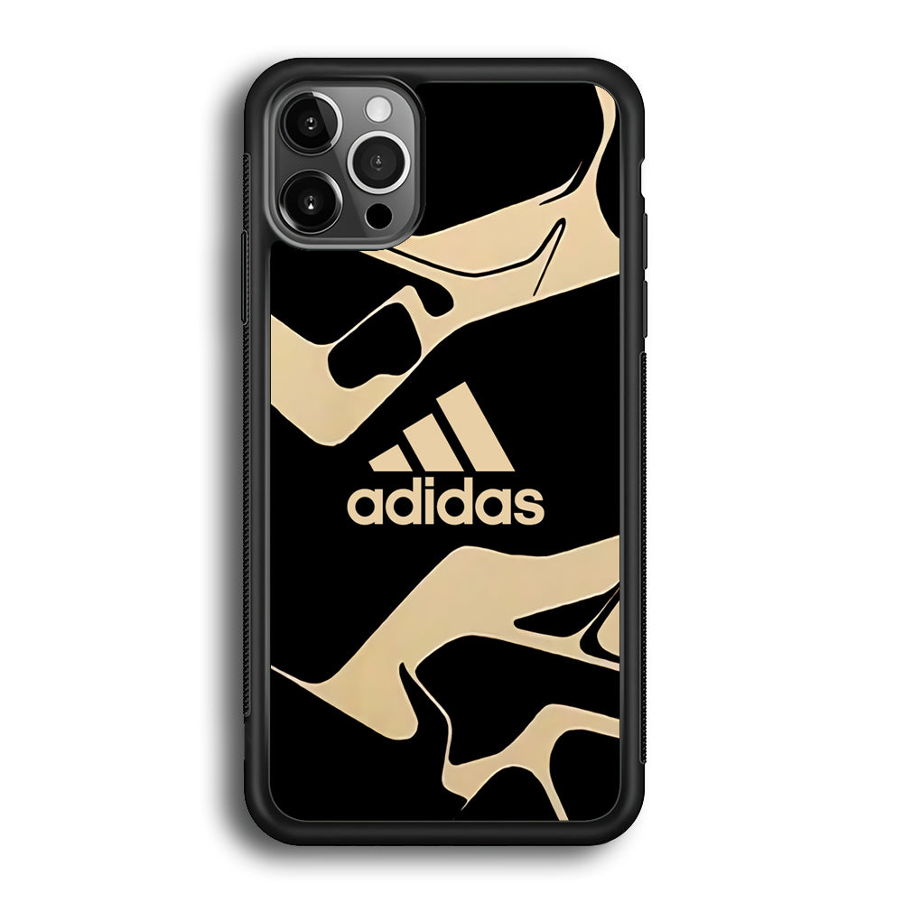 Adidas Curvature Artistic iPhone 12 Pro Case-Mobile Phone Case-Rubber Black (2D Case)-Altracase