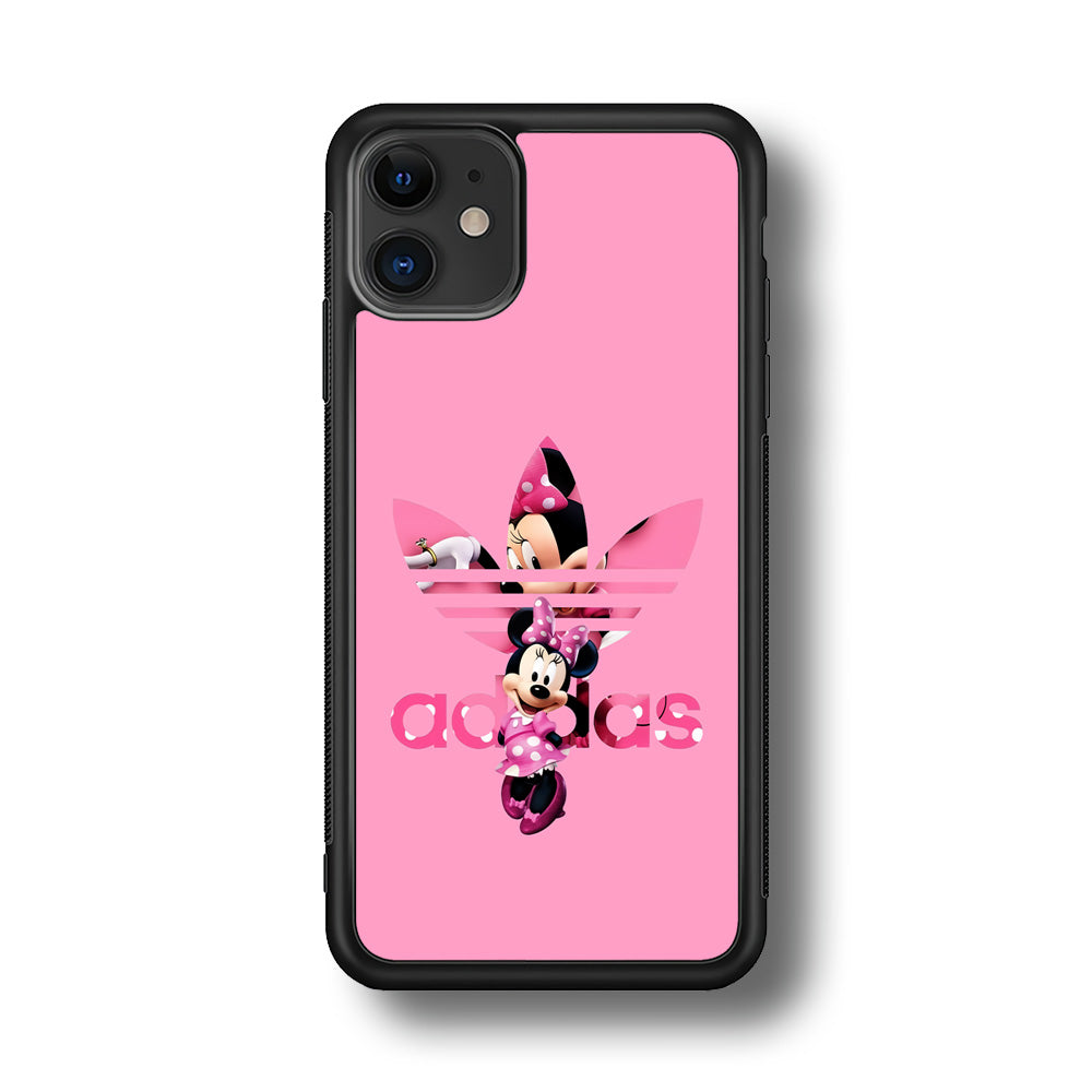 Adidas Cute Minnie Mouse iPhone 11 Case-Mobile Phone Case-Rubber Black (2D Case)-Altracase