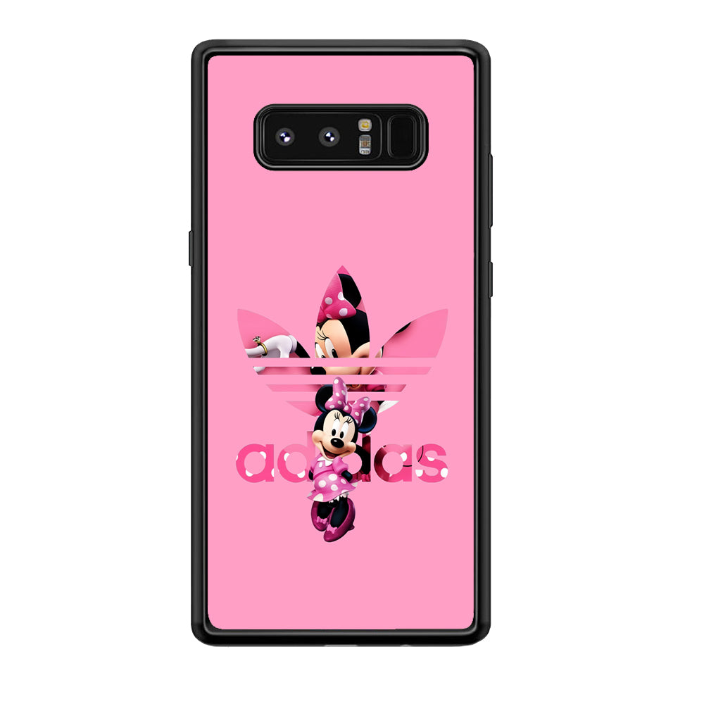 Adidas Cute Minnie Mouse Samsung Galaxy Note 8 Case-Mobile Phone Case-Rubber Black (2D Case)-Altracase