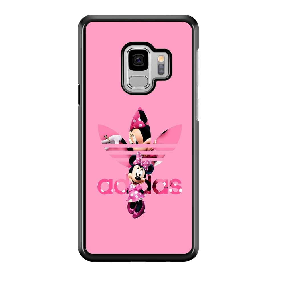 Adidas Cute Minnie Mouse Samsung Galaxy S9 Case-Mobile Phone Case-Rubber Black (2D Case)-Altracase