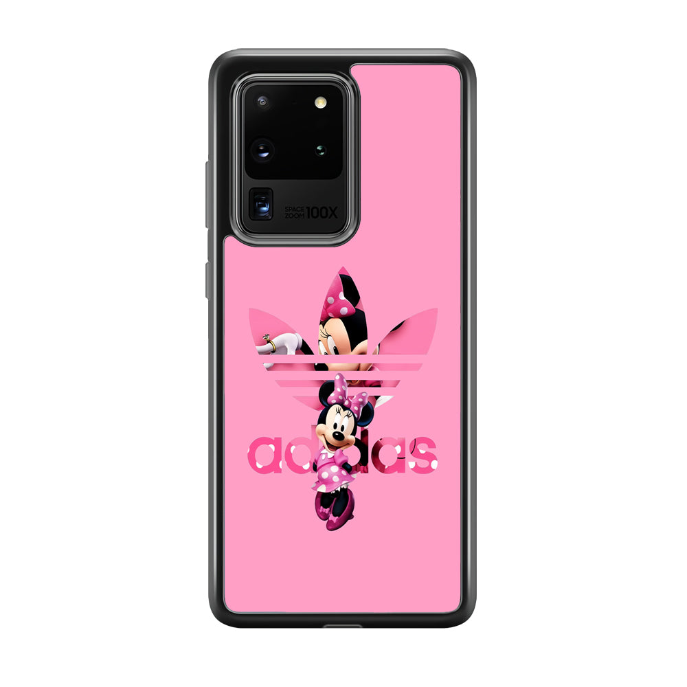 Adidas Cute Minnie Mouse Samsung Galaxy S20 Ultra Case-Mobile Phone Case-Rubber Black (2D Case)-Altracase