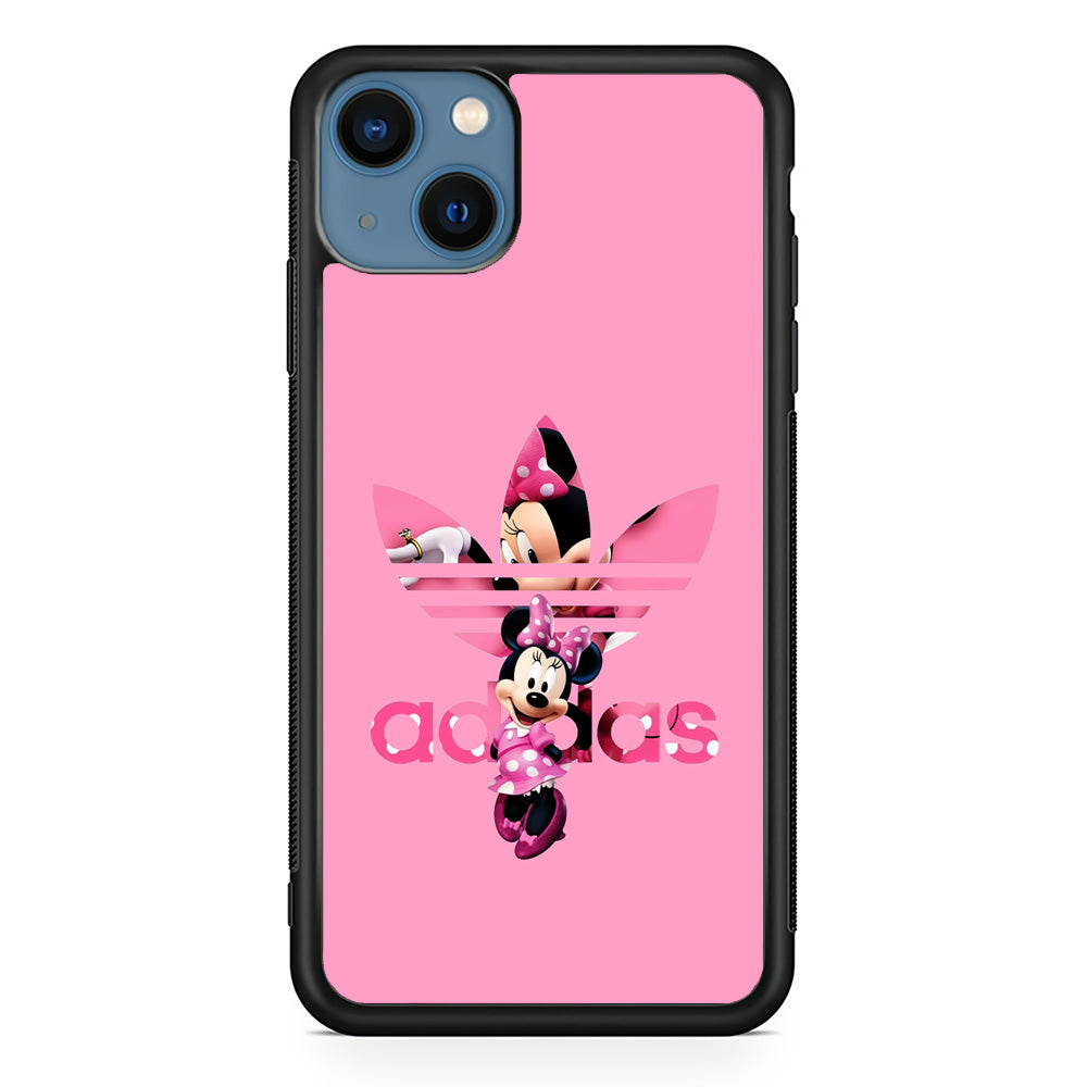 Adidas Cute Minnie Mouse iPhone 14 Case-Mobile Phone Case-Rubber Black (2D Case)-Altracase